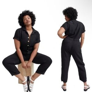 MATE the label black linen jumpsuit tagged women’s XL